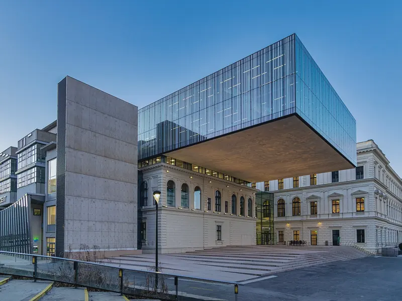 A modern university library building